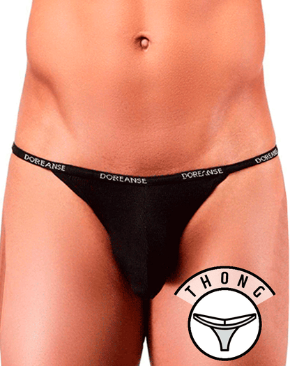 Doreanse 1330 Ribbed Modal T-Thong Modal Black