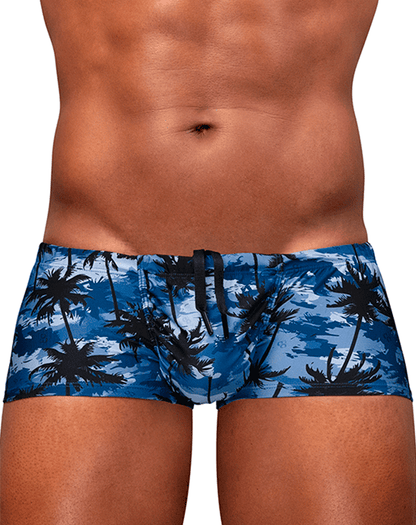 Ergowear Ew1825 Tropical Camo Palm Print Swim Trunks Dark Blue-palms