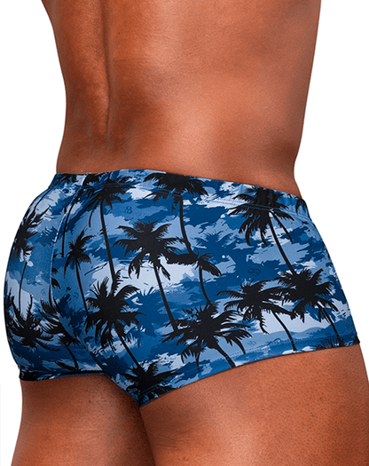 Ergowear Ew1825 Tropical Camo Palm Print Swim Trunks Dark Blue-palms