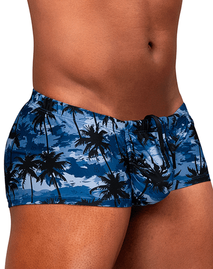 Ergowear Ew1825 Tropical Camo Palm Print Swim Trunks Dark Blue-palms