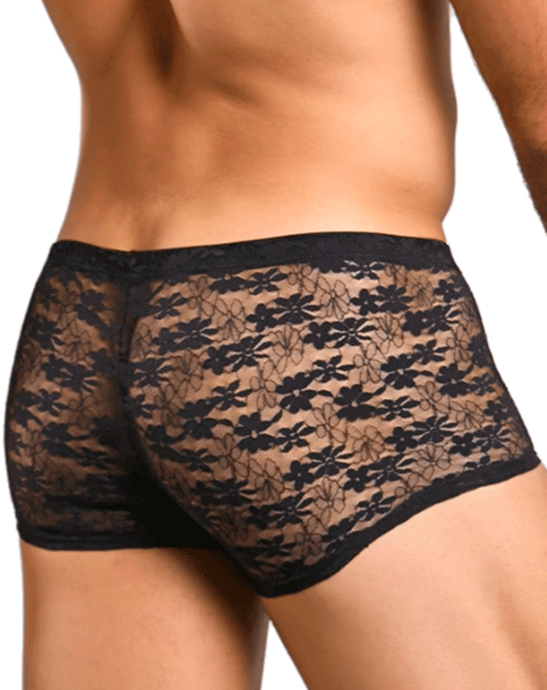 Malebasics Mbl84 Classic Pouch Trunks Black Lace