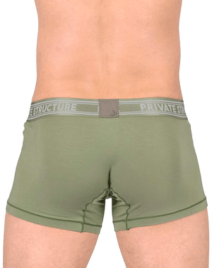 Private Structure Pbut4379 Bamboo Mid Waist Trunks Olive