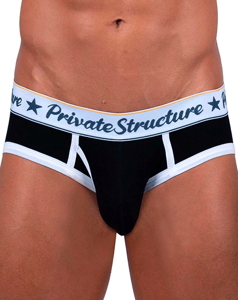 Private Structure Scus4529 Classic Mid Waist Mini Briefs Black