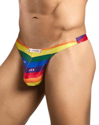 Justin + Simon xsj03 Pride Flag men's thong underwear