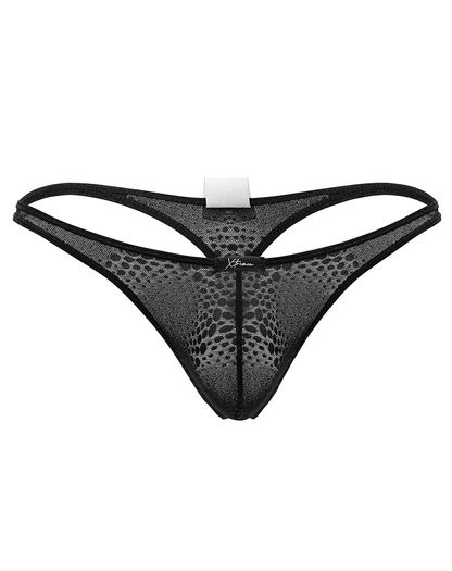 Xtremen 91120 Tempting Lace Thongs Black