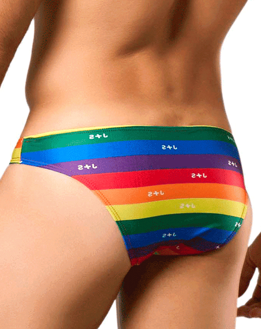 Justin+simon Xsj01 Classic Silky Bikini Pride Flag