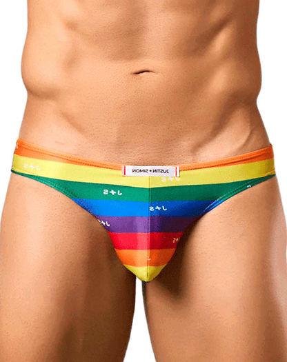 Justin+simon Xsj01 Classic Silky Bikini Pride Flag