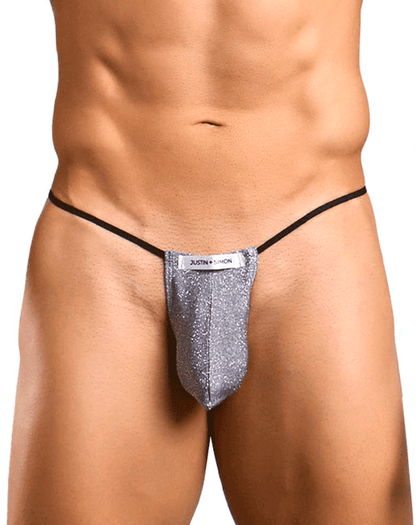 Justin+simon Xsj02 Silky G-string Bulge Lurex Gray