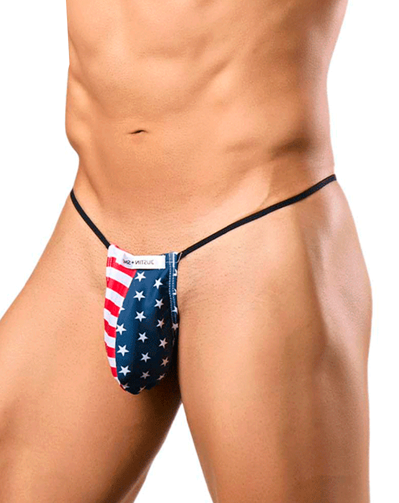 Justin+simon Xsj02 Silky G-string Bulge Usa Flag