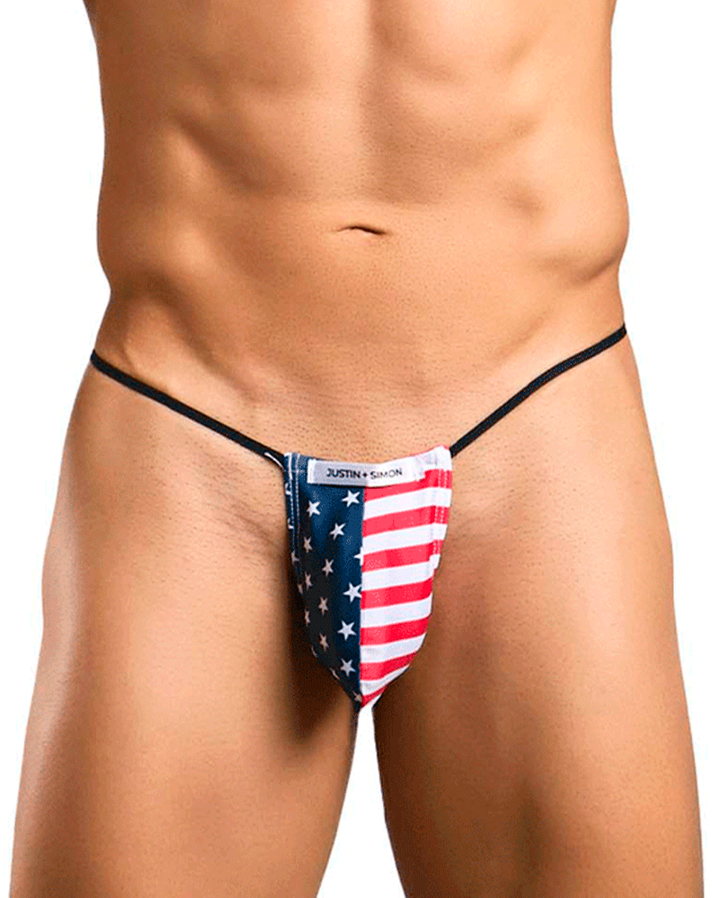 Justin+simon Xsj02 Silky G-string Bulge Usa Flag
