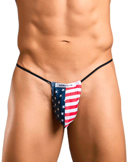 Justin+simon Xsj02 Silky G-string Bulge Usa Flag