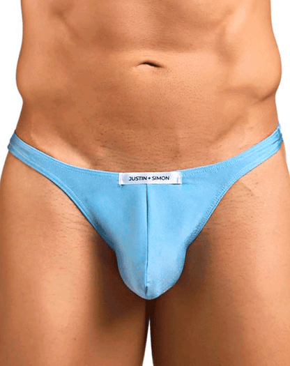 Justin+simon Xsj03 Silky Sexy Thongs Baby Blue