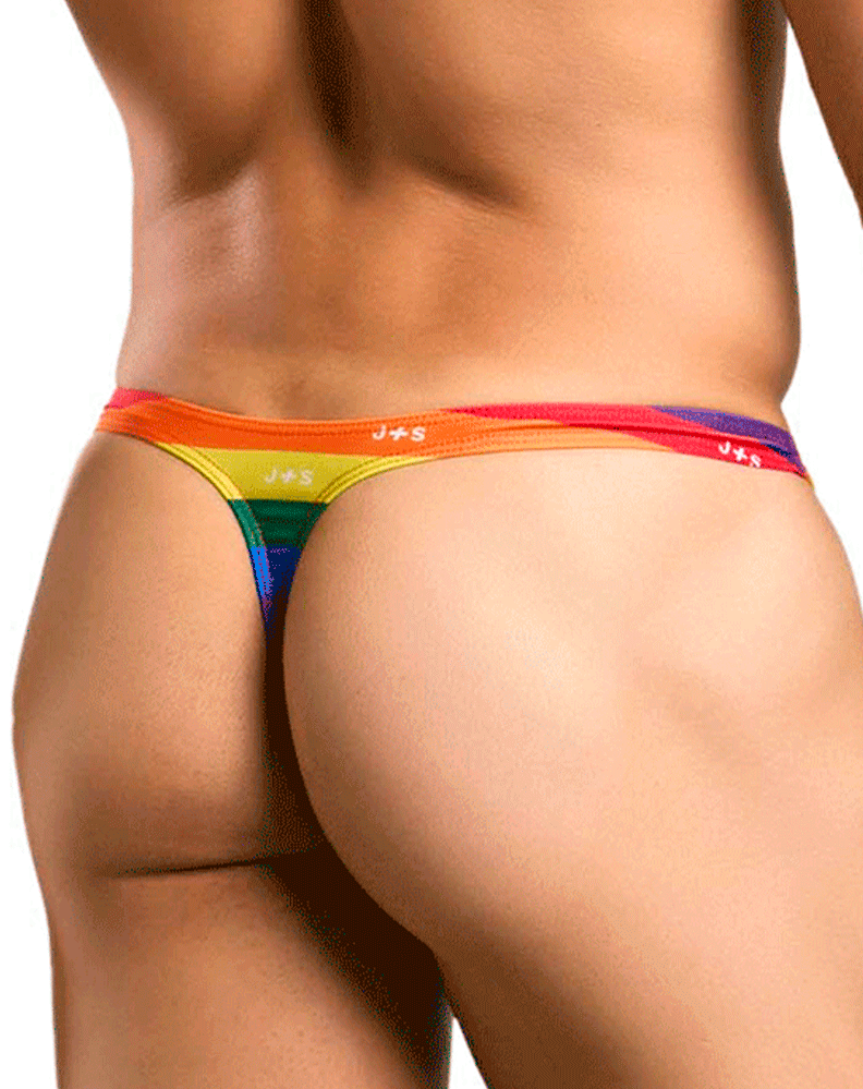 Justin+simon Xsj03 Silky Sexy Thongs Pride Flag