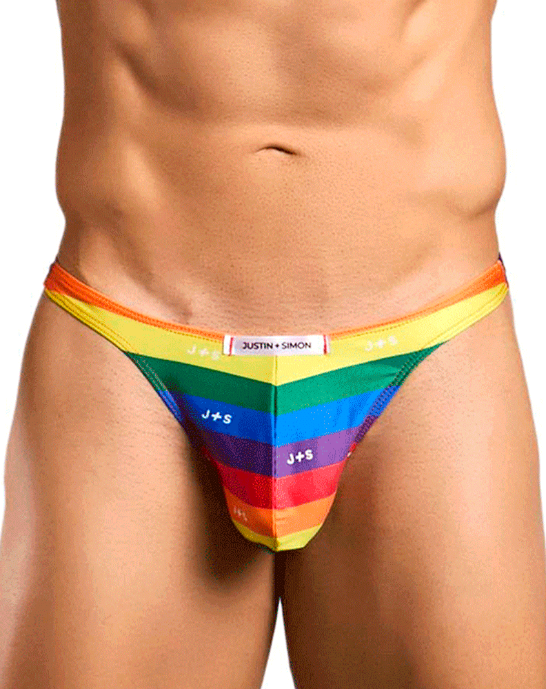 Justin+simon Xsj03 Silky Sexy Thongs Pride Flag
