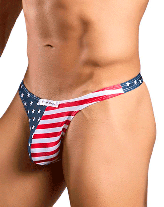 Justin+simon Xsj03 Silky Sexy Thongs Usa Flag