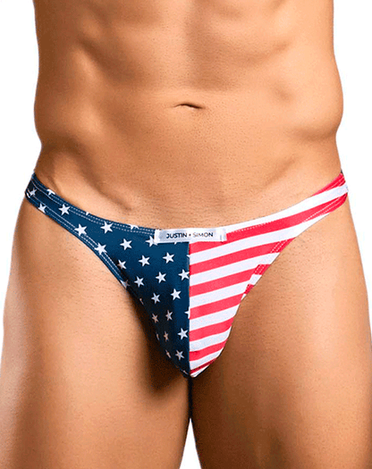 Justin+simon Xsj03 Silky Sexy Thongs Usa Flag