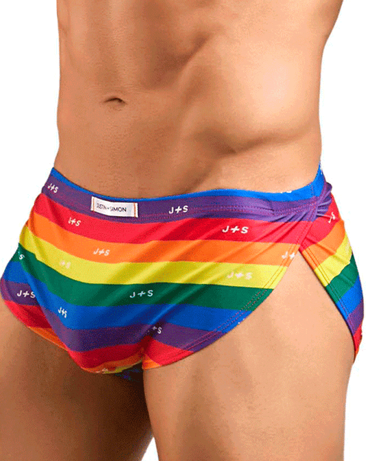 Justin+simon Xsj09 Running Shorts Pride Flag
