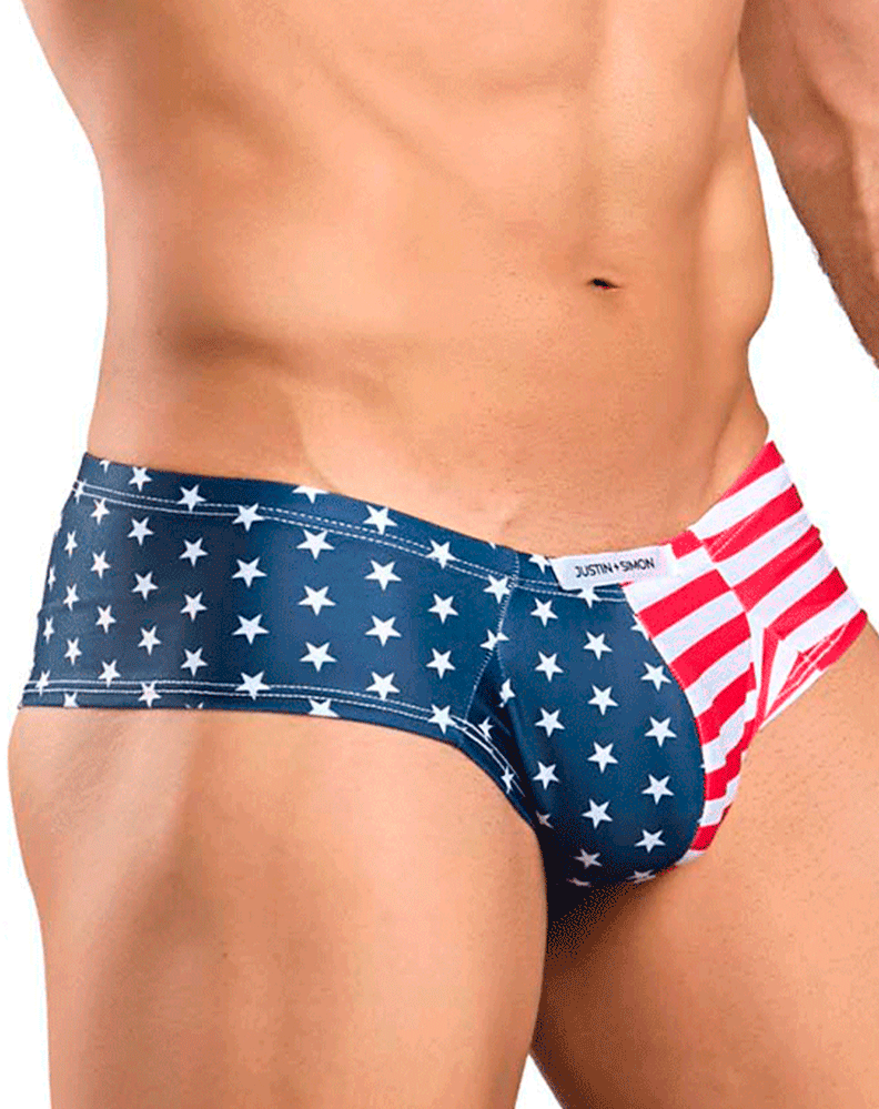 Justin+simon Xsj22 Cheek Briefs Usa Flag