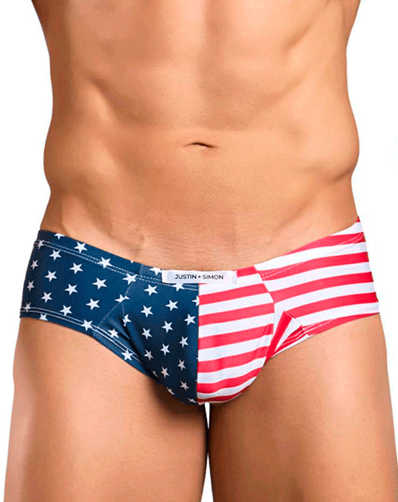 Justin+simon Xsj22 Cheek Briefs Usa Flag