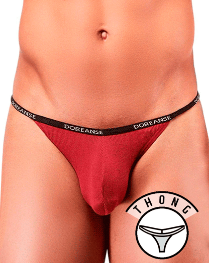 Doreanse 1330 Ribbed Modal T-Thong Modal Bordeaux