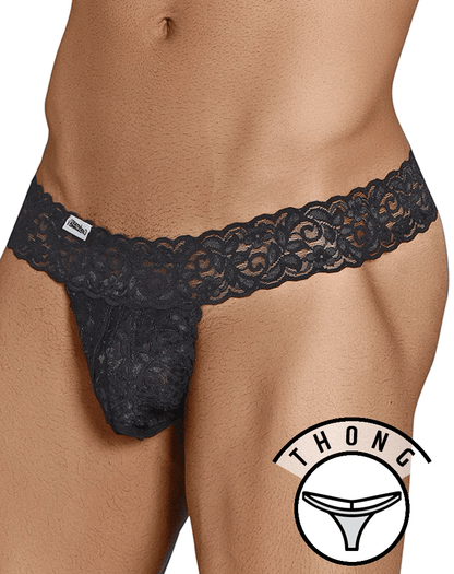 Candyman 99315 Peek A Boo Thongs Black