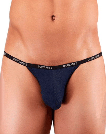 Doreanse 1330 Ribbed Modal T-Thong Modal Blue