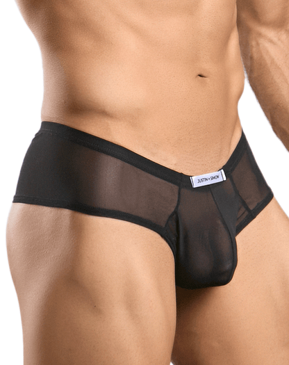 Justin+simon Xsj22 Cheek Briefs Black Mesh
