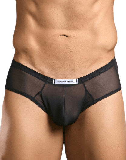 Justin+simon Xsj22 Cheek Briefs Black Mesh