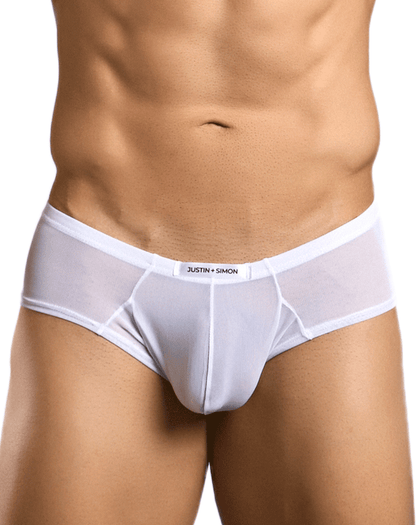 Justin+simon Xsj22 Cheek Briefs White Mesh