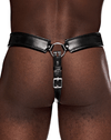 Male Power 542-266 Leather Taurs Thongs Black