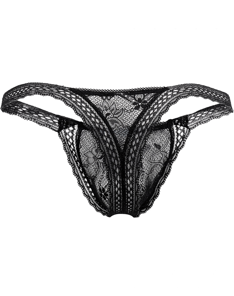 CandyMan 99420 Double Lace Thongs Color Black