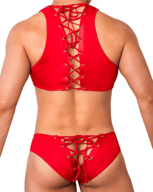 Candyman 99628 Playful Top And Brief Set Red