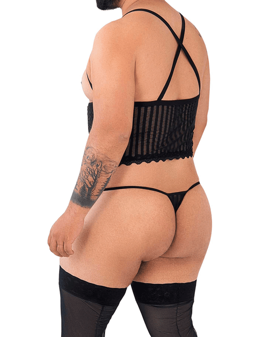 Candyman 99654x Mesh Two Piece Set Black