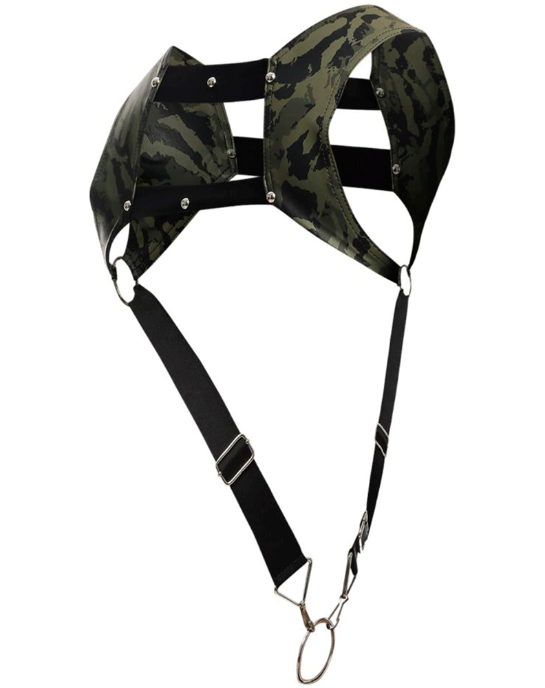 Malebasics Dmbl08 Dngeon Croptop Cockring Harness Army