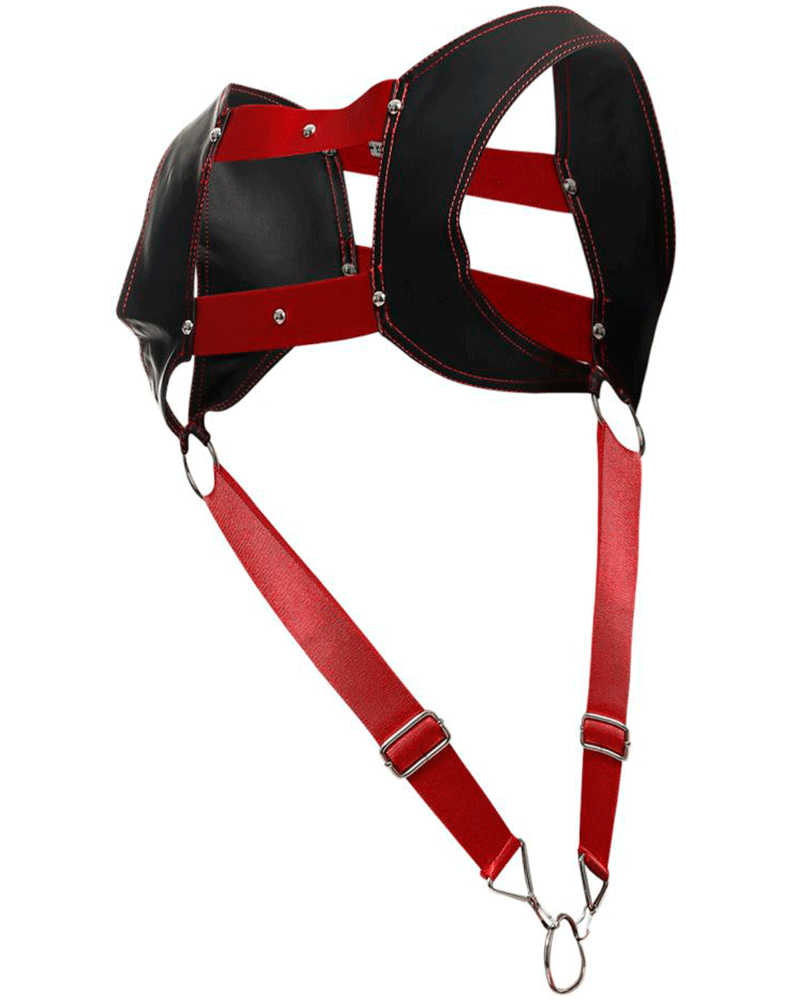 Malebasics Dmbl07 Dngeon Cross Cock Ring Harness Red