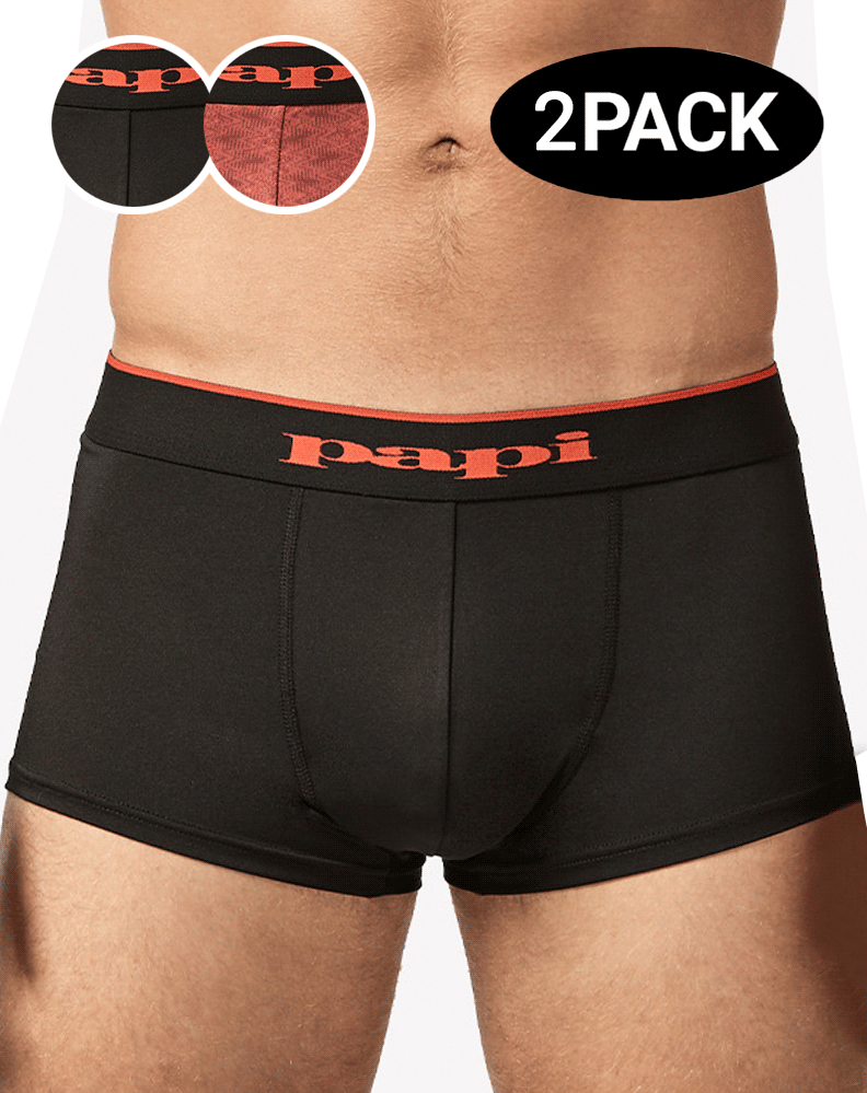 papi Men's Brazilian Cool Trunk Boxer Briefs Pack of 2 Comfort