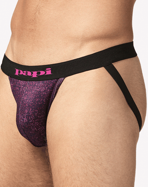 Papi Umpa051 Fashion Microflex Brazilian Jockstrap Purple Pixel Print